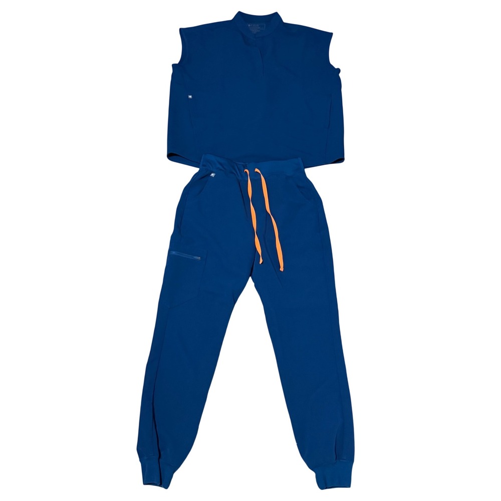 FIGS Scrub set Deep Reef Rafaela Top & HW Zamora Jogger Pants Sz S Nurse medical